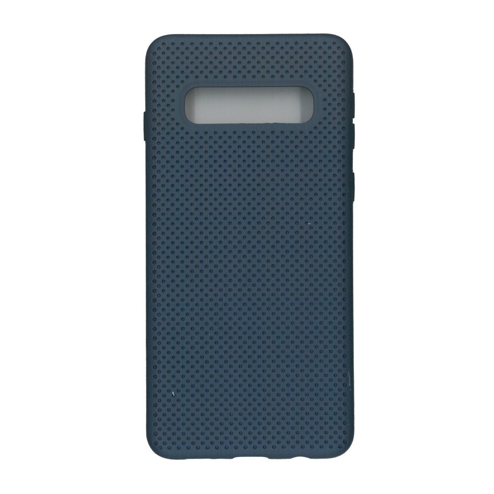 Husa din silicon cu perforatii si interior de microfibra pentru Samsung Galaxy S10 - Eurocell High End, Albastru