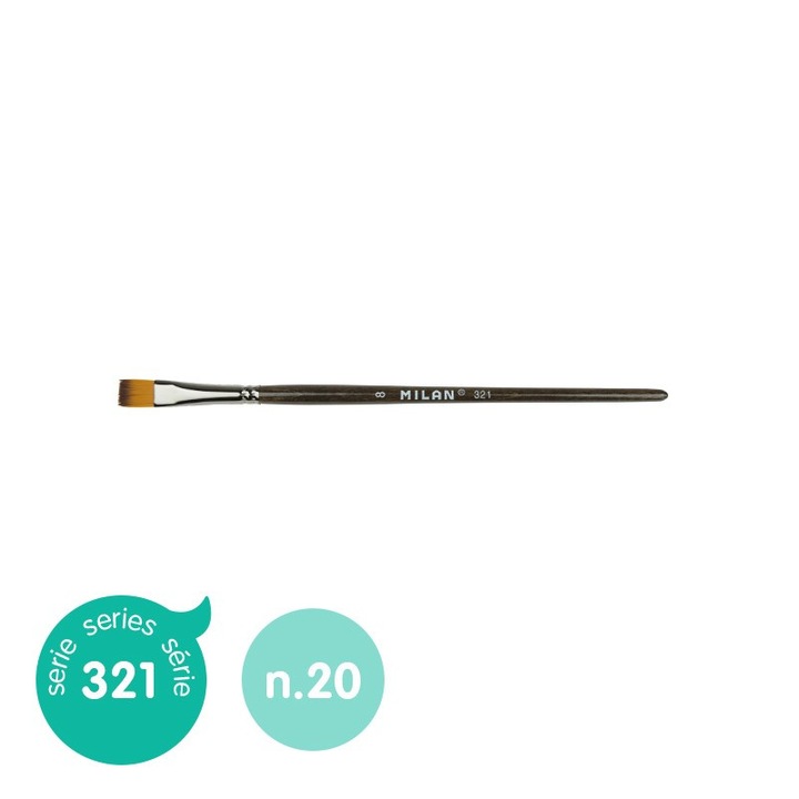 Pensula Milan Hobby plat 321/20, acuarela/acril/ulei, sintetica