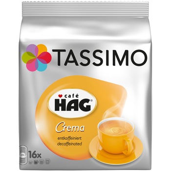 Capsule Tassimo Decaffeinated Cafe HAG , 16 capsule, 104 gr. Capsule Tassimo Decaffeinated Cafe HAG , 16 capsule, 104 gr.