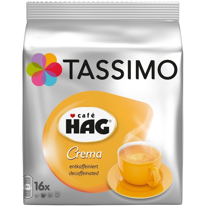 Кафе Tassimo Cafe HAG, Без кофеин, 16 капсули, 104 гр