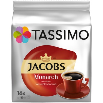 Capsule Tassimo Jacobs Monarch, 16 capsule, 104 gr. Capsule Tassimo Jacobs Monarch, 16 capsule, 104 gr.