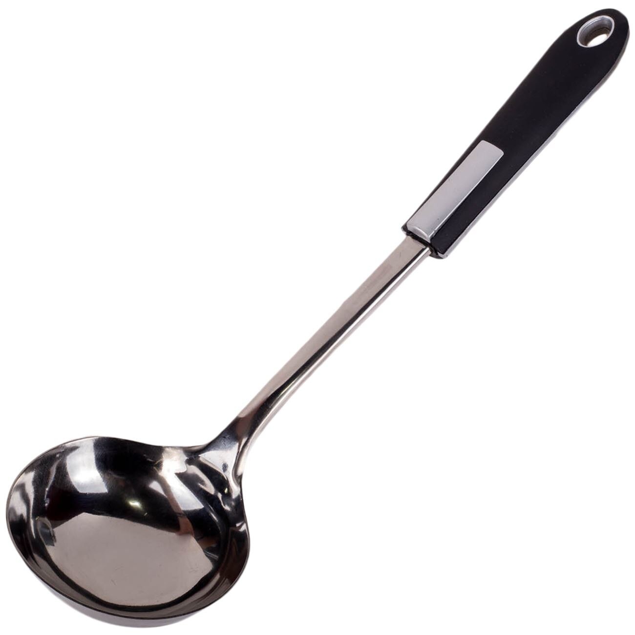 Polonic din aluminiu, Zola, cu maner negru, 32 cm