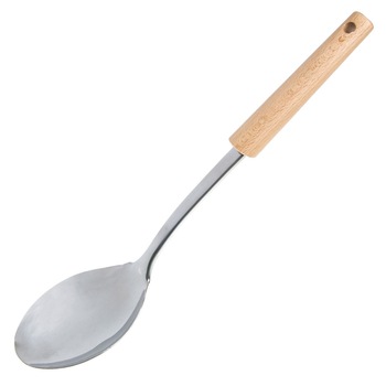Lingura de bucatarie, Zola, cu agatatoare, maner din lemn, 35 cm Lingura de bucatarie, Zola, cu agatatoare, maner din lemn, 35 cm