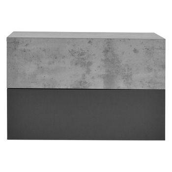 Set 2 x comoda suspendata cu 2 sertare Model 9, en.casa, MDF, 46 x 30 x 15 cm, efect beton/gri inchis Set 2 x comoda suspendata cu 2 sertare Model 9, en.casa, MDF, 46 x 30 x 15 cm, efect beton/gri inchis