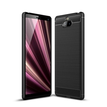 Carcasa TECH-PROTECT TPUCARBON Sony Xperia 10 Plus Black Carcasa TECH-PROTECT TPUCARBON Sony Xperia 10 Plus Black