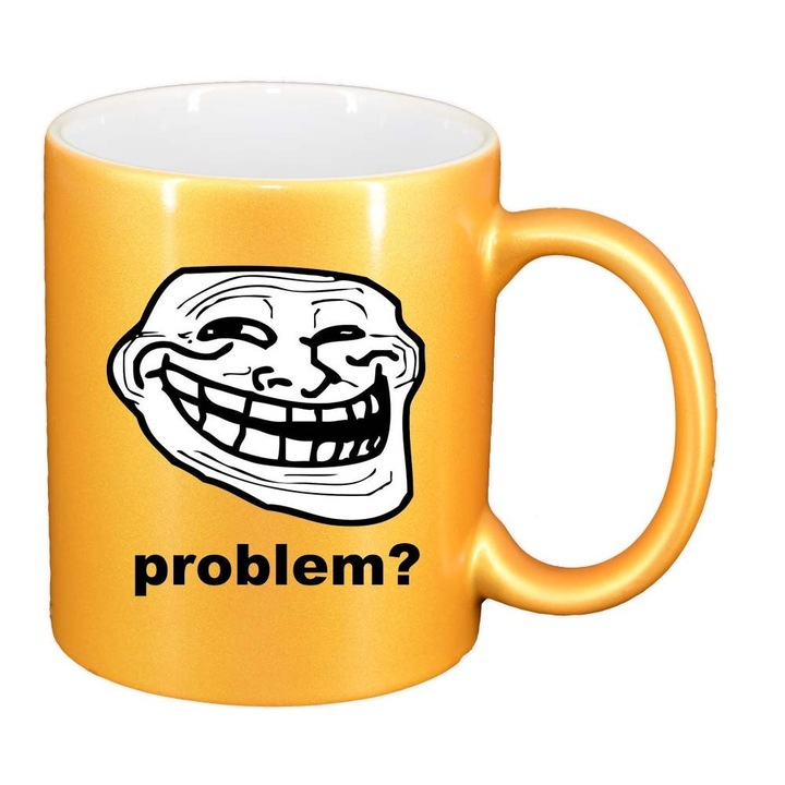 Чаша "Troll Meme", перлено злато, 330 мл, D553