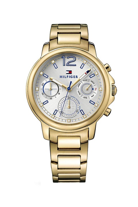 Tommy Hilfiger, Ceas cu functii multiple decorat cu zirconia Claudia, Auriu