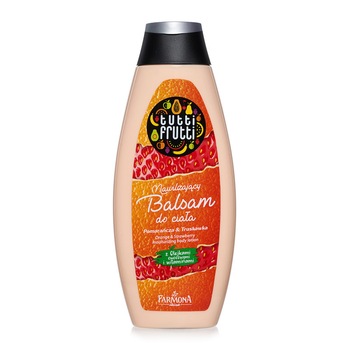 Lotiune hidratanta Tutti Frutti pentru corp cu aroma de portocale si capsuni, 425 ml Lotiune hidratanta Tutti Frutti pentru corp cu aroma de portocale si capsuni, 425 ml