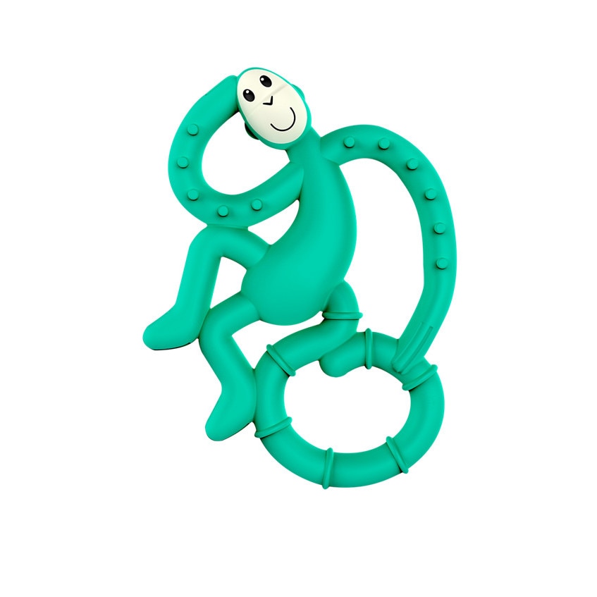 Jucarie dentitie bebelusi Mini Maimutica vesela, Inel Gingival, Matchstick Monkey, Verde