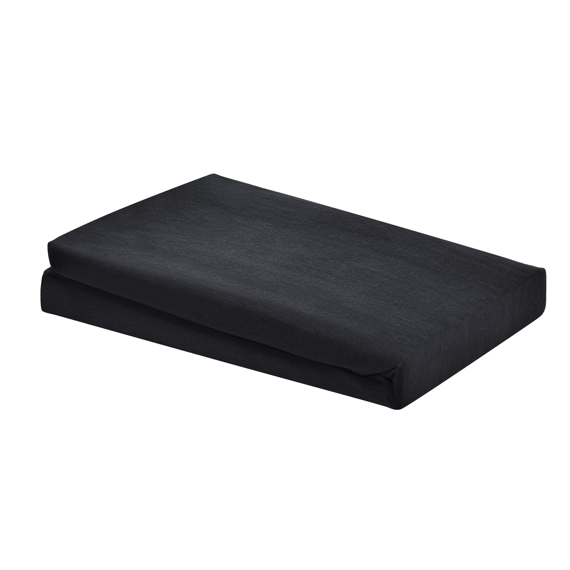 Cearceaf Jersey, neu.haus, 90-100 x 200 cm, bumbac, negru