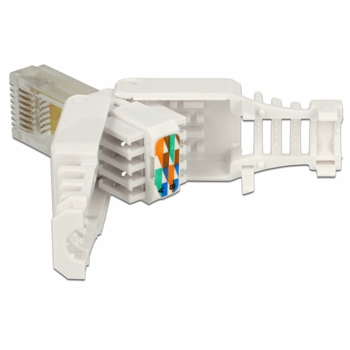 Комплект конектори Delock 86415, 2 броя, RJ45 Cat.5e за твърд проводник UTP, Toolfree