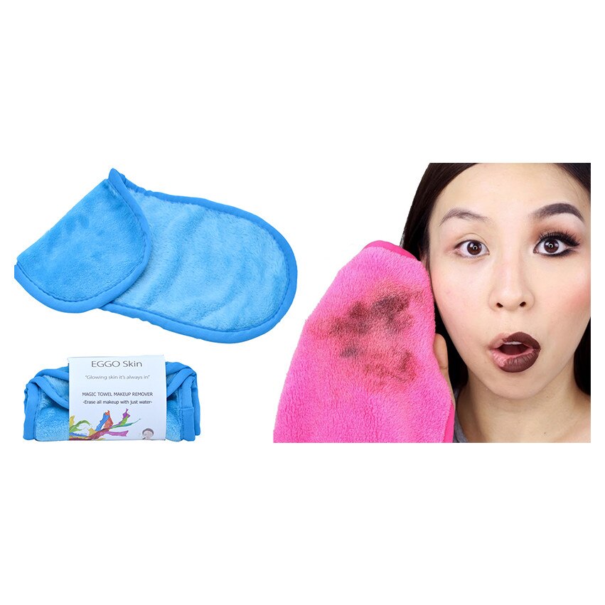 Demachiant, prosop demachiant MagicTowel, indepartare machiaj, pentru demachiere, EGGO Skin, Cobalt Blue/ Albastru