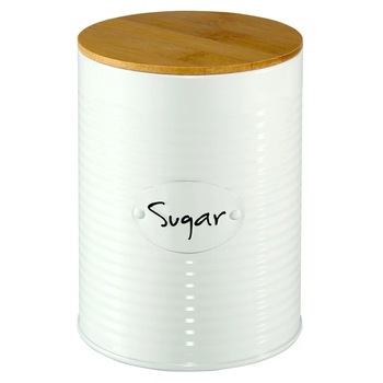 Cutie metalica pentru zahar, Zola, alba, 11x15 cm Cutie metalica pentru zahar, Zola, alba, 11x15 cm