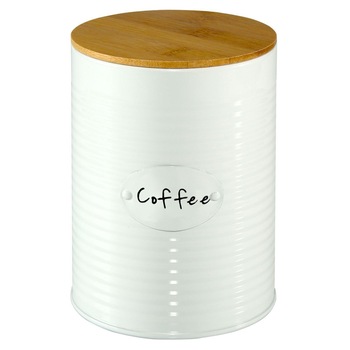 Cutie metalica pentru cafea, Zola, alba, 11x15 cm Cutie metalica pentru cafea, Zola, alba, 11x15 cm