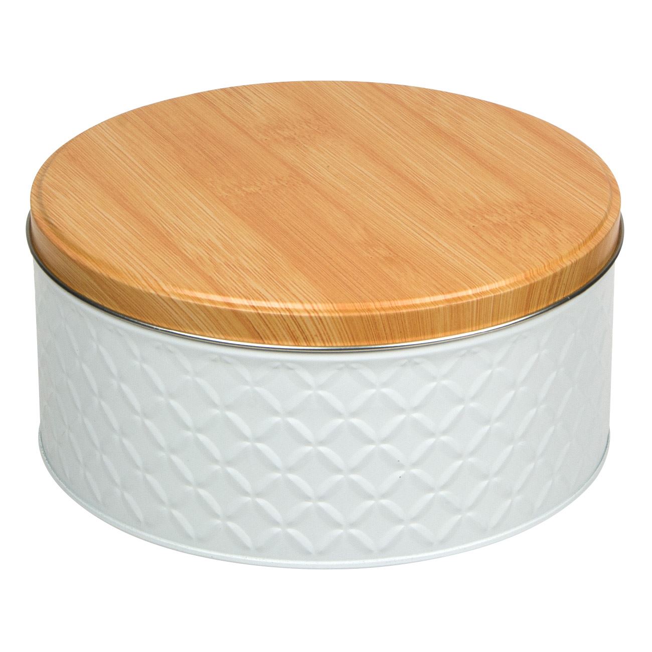 Cutie metalica pentru biscuiti, Zola, alba, 19,5x9 cm