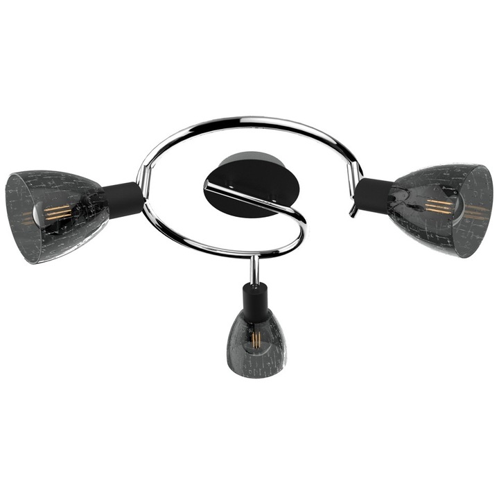Spot pe bara FOG 3 becuri E14 x max 40W crom cu negru