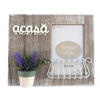 Rama foto cu lavanda si grilaj, text Acasa se incarca sufletul, 646E Rama foto cu lavanda si grilaj, text Acasa se incarca sufletul, 646E