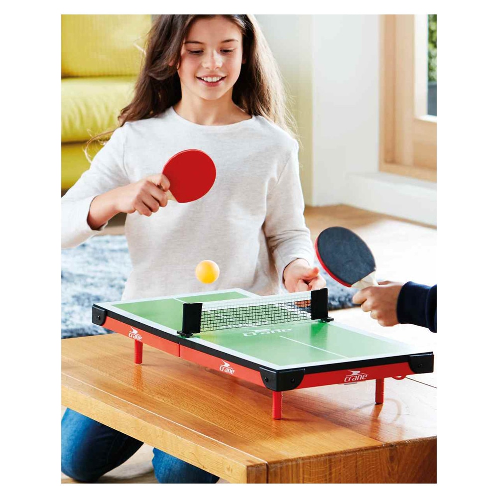 Joc mini tenis de masa, Crane, joc de tenis pentru relaxare, joc de interior pentru cu masa, fileu, palete si mingi, mini set pentru ping pong -