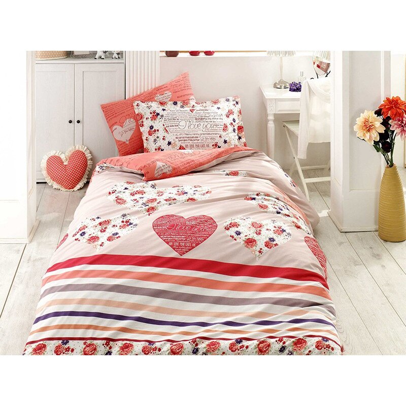 Lenjerie 1 Persoana, 3 Piese, Hobby model Bella Rosie Bumbac 100% Poplin