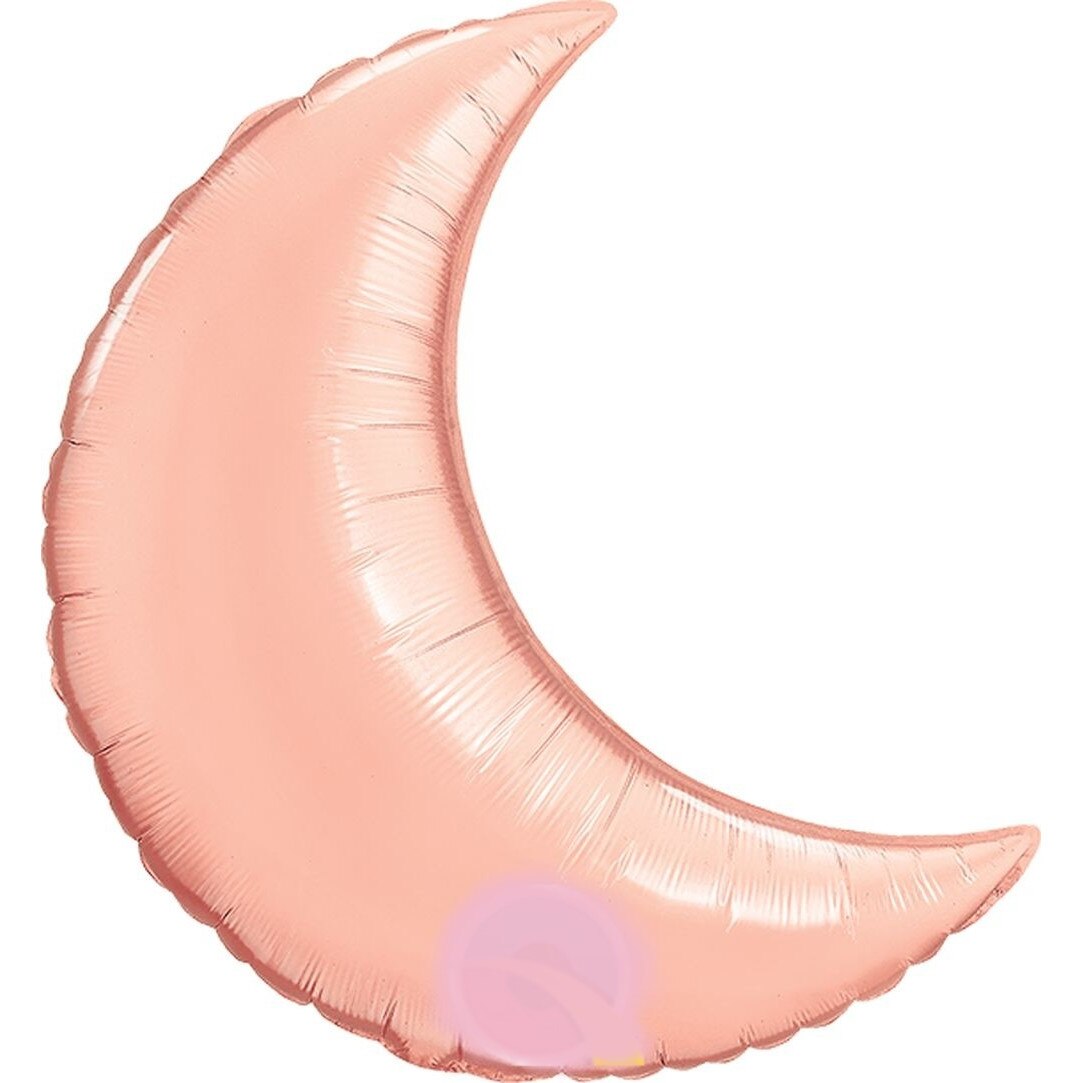 Balon Folie Rose Gold Metalizat in Forma de Semiluna - 23 cm, Qualatex 57855