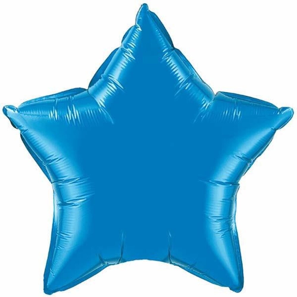 Balon folie albastru inchis metalizat stea - 50 cm, Qualatex 99603
