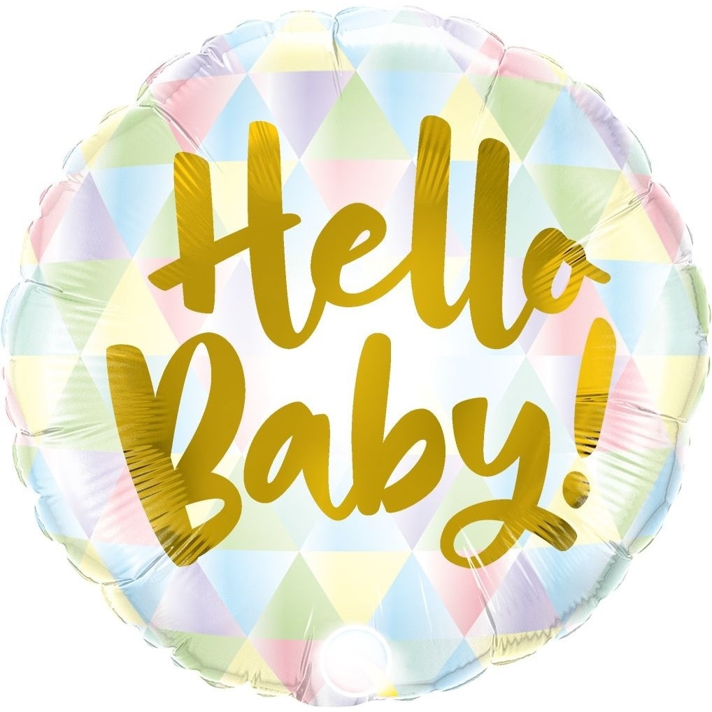 Balon Folie 45 cm Hello Baby!, Qualatex 88007