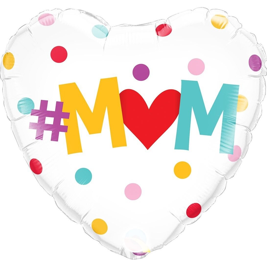 Balon Folie 45 cm Inima Mum, Qualatex 82204