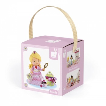 Puzzle Janod 2 in 1, Joaca de-a printesa Puzzle Janod 2 in 1, Joaca de-a printesa