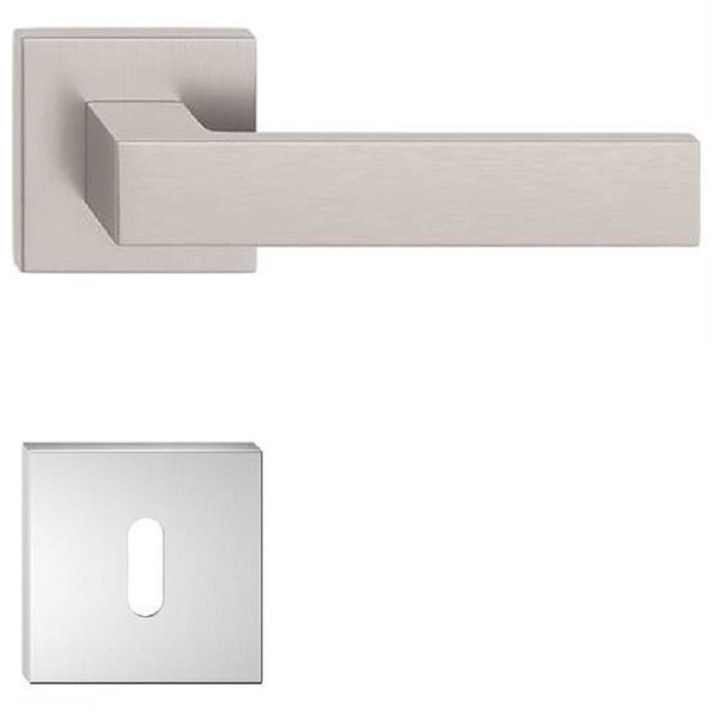 Manere usi model CUBE crom satin cu rozeta cheie