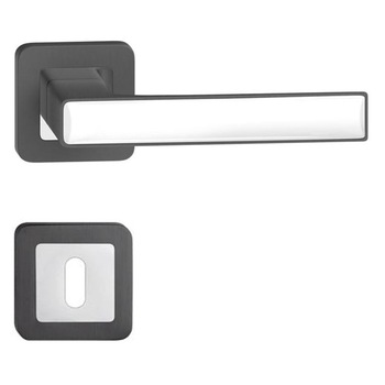 Maner usa DEKO grafit cheie cu decor alb Maner usa DEKO grafit cheie cu decor alb