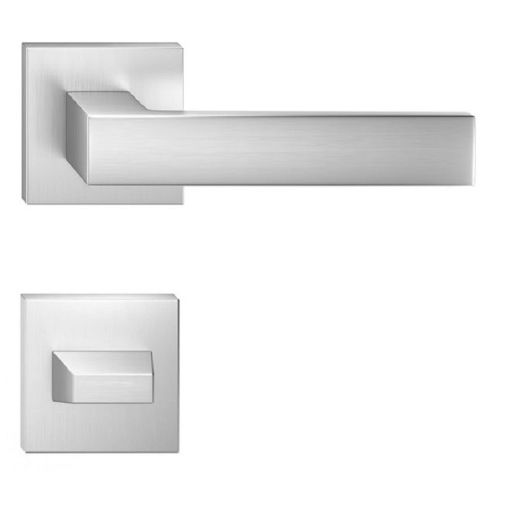 Manere usi model CUBE crom satin cu rozeta wc