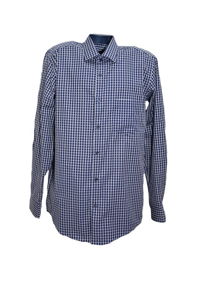 Camasa barbateasca cu maneca lunga, D&J Exclusive, Albastru marin