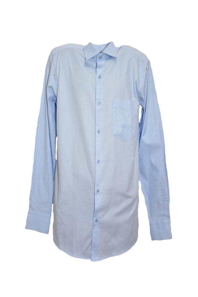 Camasa clasica cu design de patratele mici, D&J Exclusive, Albastru