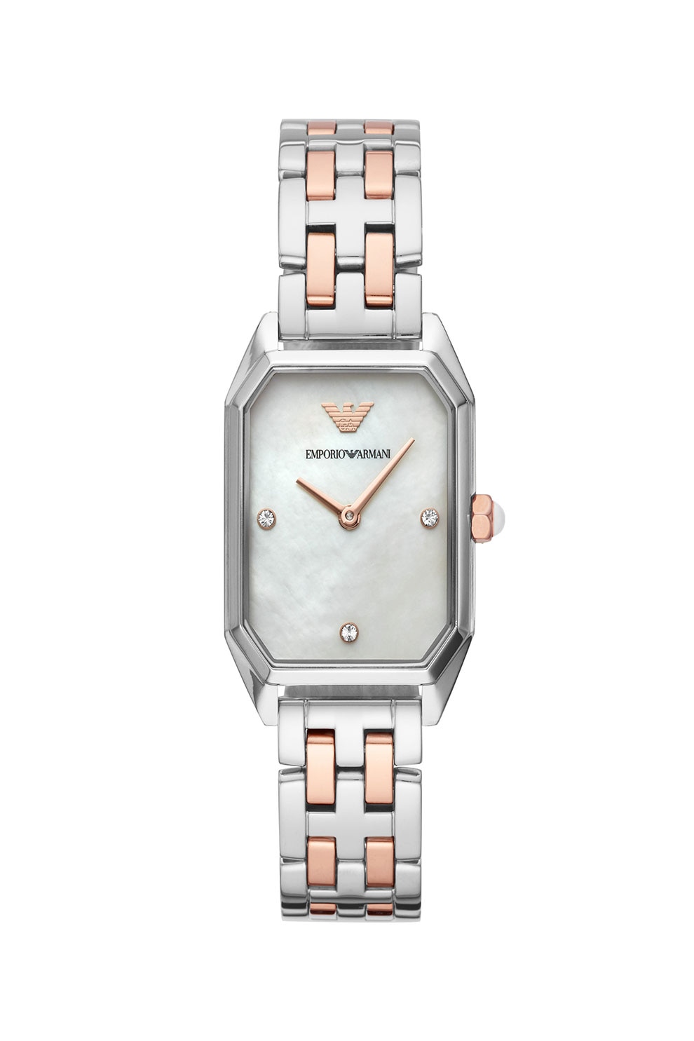 Emporio Armani, Ceas din otel inoxidabil, Argintiu/Auriu rose