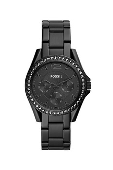 Fossil, Ceas cu functii multiple decorat cu cristale, Negru Fossil, Ceas cu functii multiple decorat cu cristale, Negru