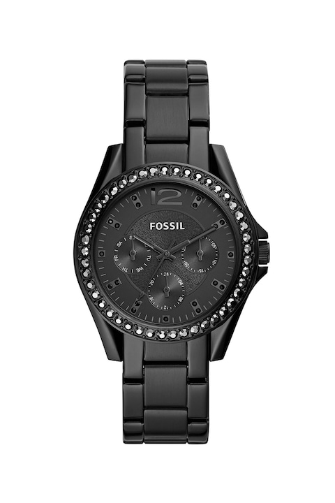Fossil, Мултифункционален часовник с кристали, Черен