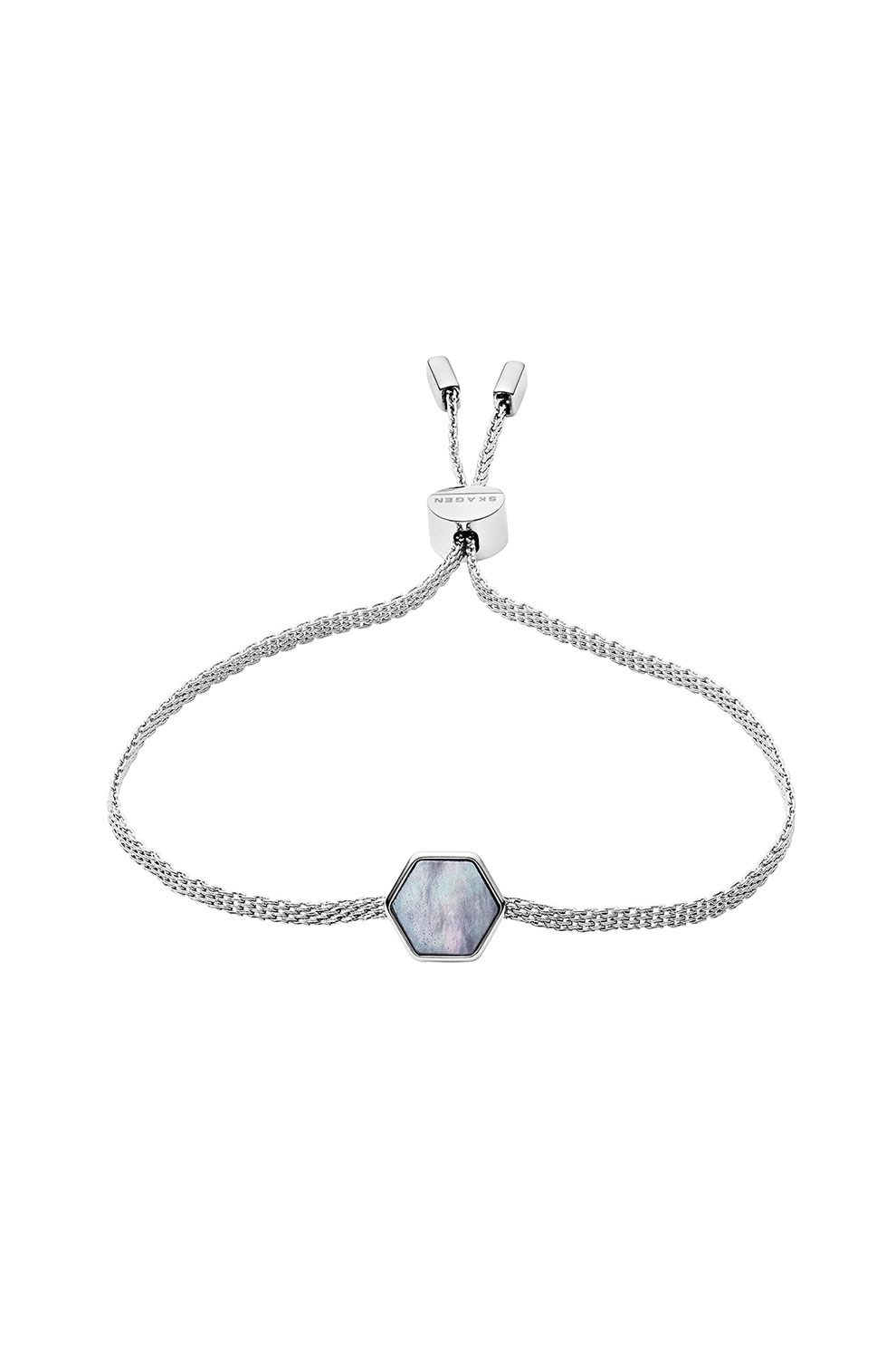 Skagen, Bratara cu talisman hexagonal, Argintiu/Gri