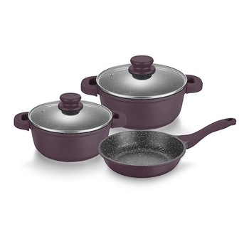 Set 2 oale si o tigaie Muhler MR-5049, 5 piese, Mov Set 2 oale si o tigaie Muhler MR-5049, 5 piese, Mov