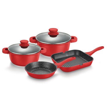 Set 2 oale si 2 tigai Muhler MR-6047G, 6 piese, Rosu Set 2 oale si 2 tigai Muhler MR-6047G, 6 piese, Rosu