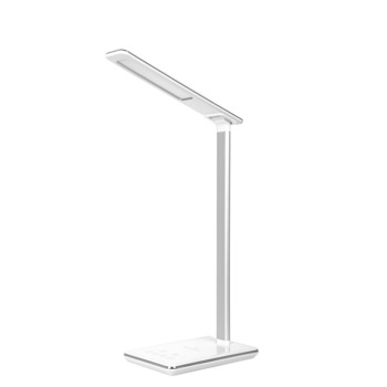 Lampa de birou Led cu incarcator wireless si port USB .4 niveluri de iluminare si 5 intensitati Lampa de birou Led cu incarcator wireless si port USB .4 niveluri de iluminare si 5 intensitati
