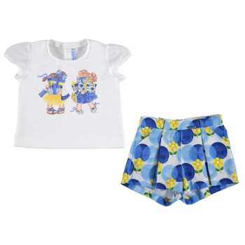 Set tricou si bermude cu imprimeu Azulon fetita 36 luni Set tricou si bermude cu imprimeu Azulon fetita 36 luni