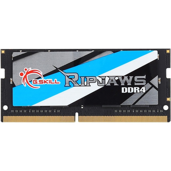 G.Skill F4-2400C16S-4GRS Ripjaws DDR4 4GB 2400MHz CL16 SODIMM 1.2V fekete memória