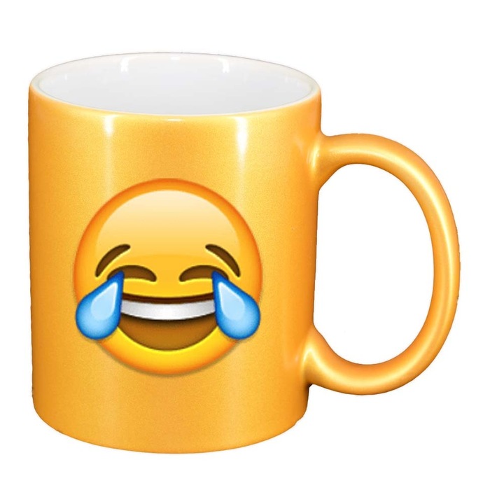 Cana "Emoticon", auriu sidefata, 330ml, D587