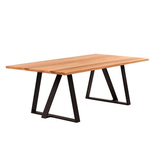Masa Living Lemn Masiv Stejar Picioare Metal Uranus 200 X 100 X 76 Cm Emag Ro