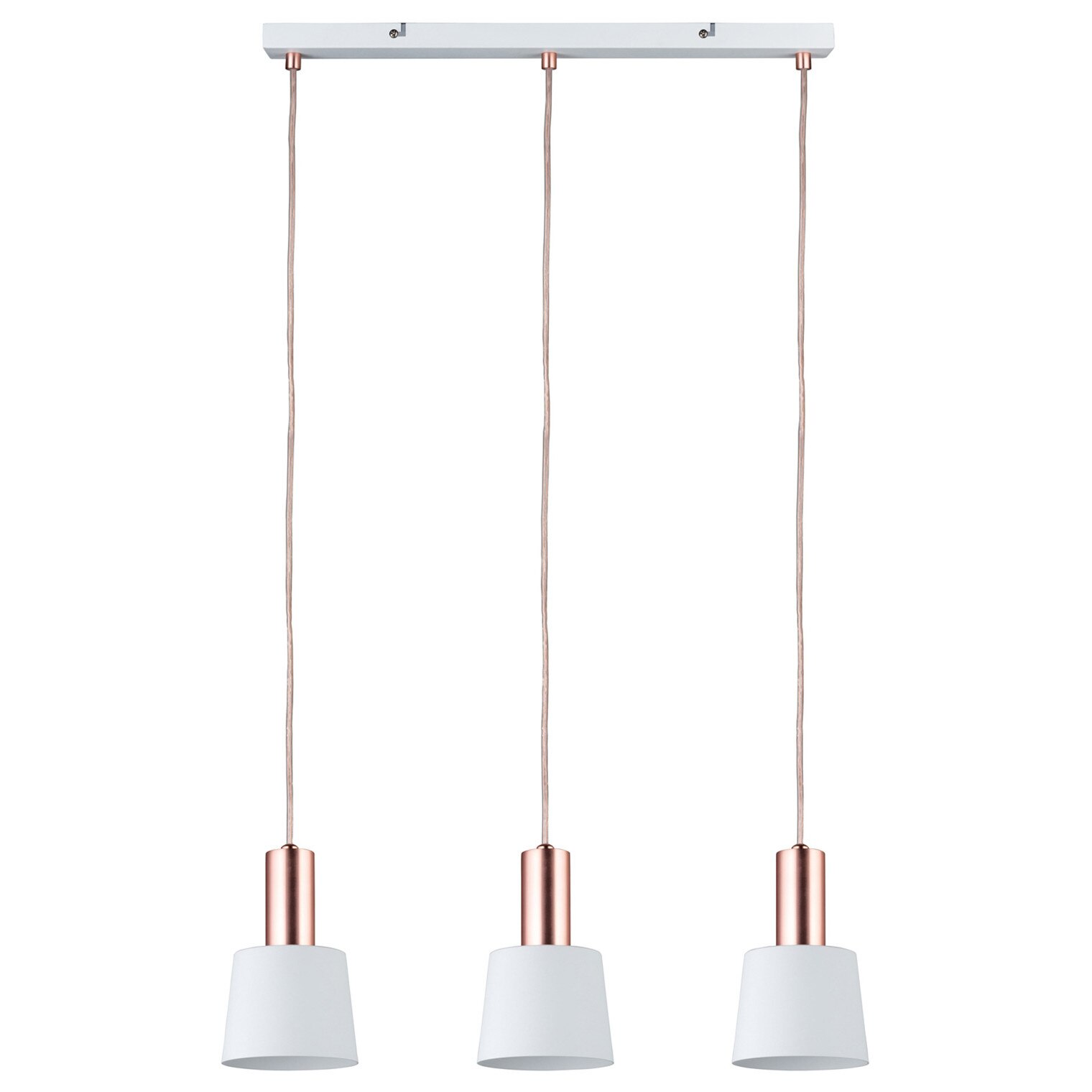 Lustra LED de tip pendul, Paulmann, 55 cm, 3 x 20W, Aramiu/alb