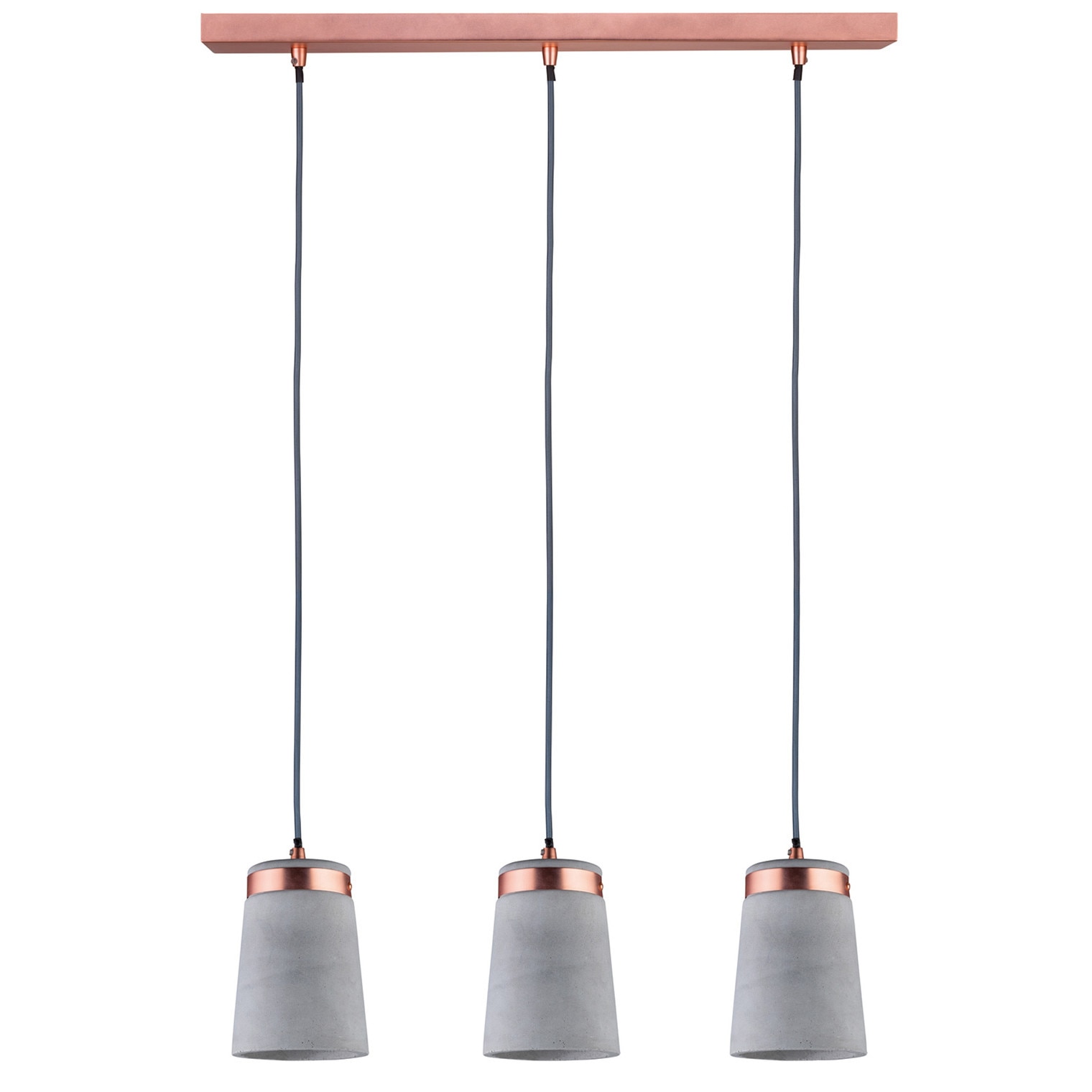 Lustra LED de tip pendul Neordic Stig, Paulmann, 60 x 10 x 170 cm, 3 x 20W, Gri/Aramiu