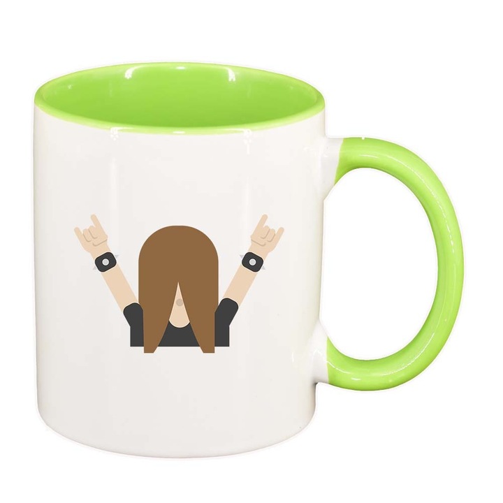 Cana "Emoticon", interior verde deschis, 330ml, D597