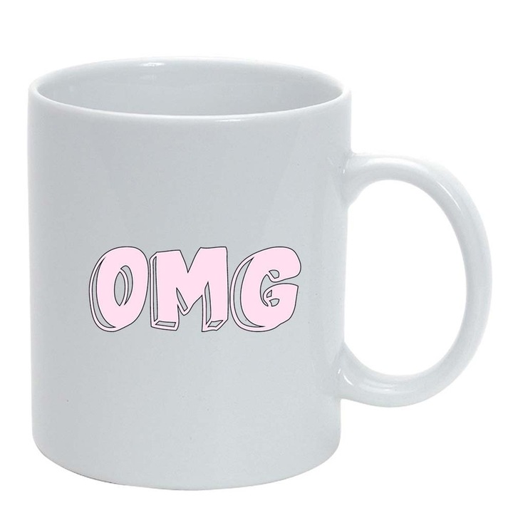 Bögre "OMG", fehér, 330ml, D595