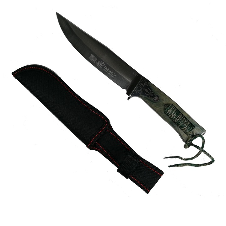 Cutit pentru camping si vanatoare Green Dagger, 30 cm, verde