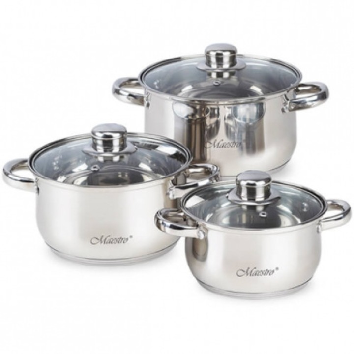 Set 3 cratite inox, Maestro MR-2020-6M